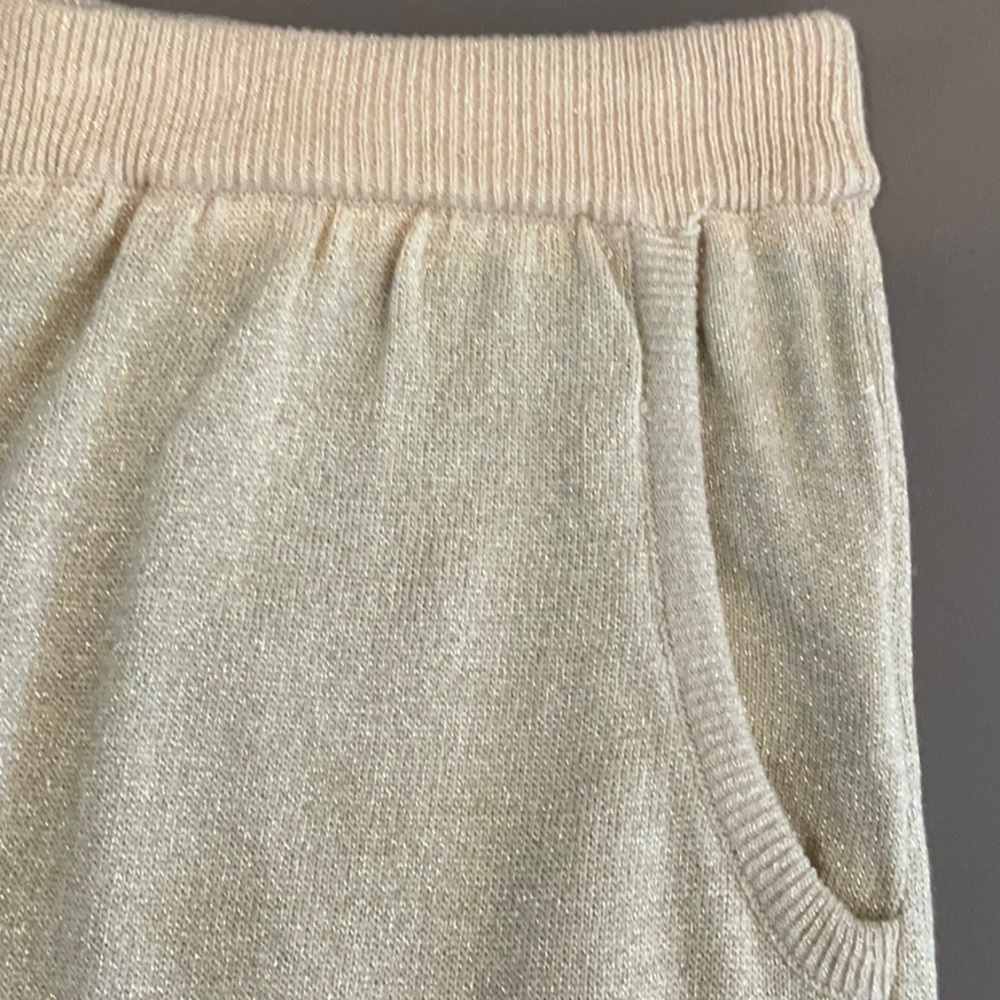 Christina Hope Navy Metallic Gold Stripe Knit Top & Gold Knit Pants Women Sz M - Picture 10 of 15
